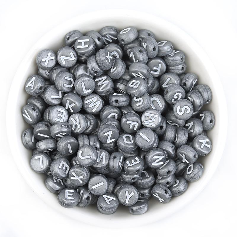 Acrylic Luminous Letter Beads, Multi-Style, 100 Pcs/bag for DIY Bracelets