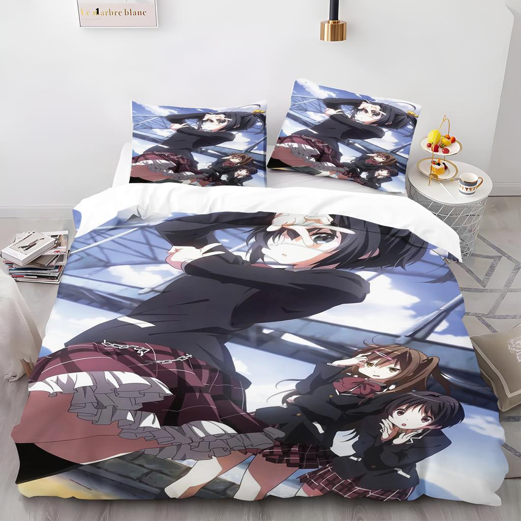 Beautiful Girl Duvet Cover Animal Cartoon 3-Piece Set Children Cute Polyester Soft Breathable Comforter Animation Bedding