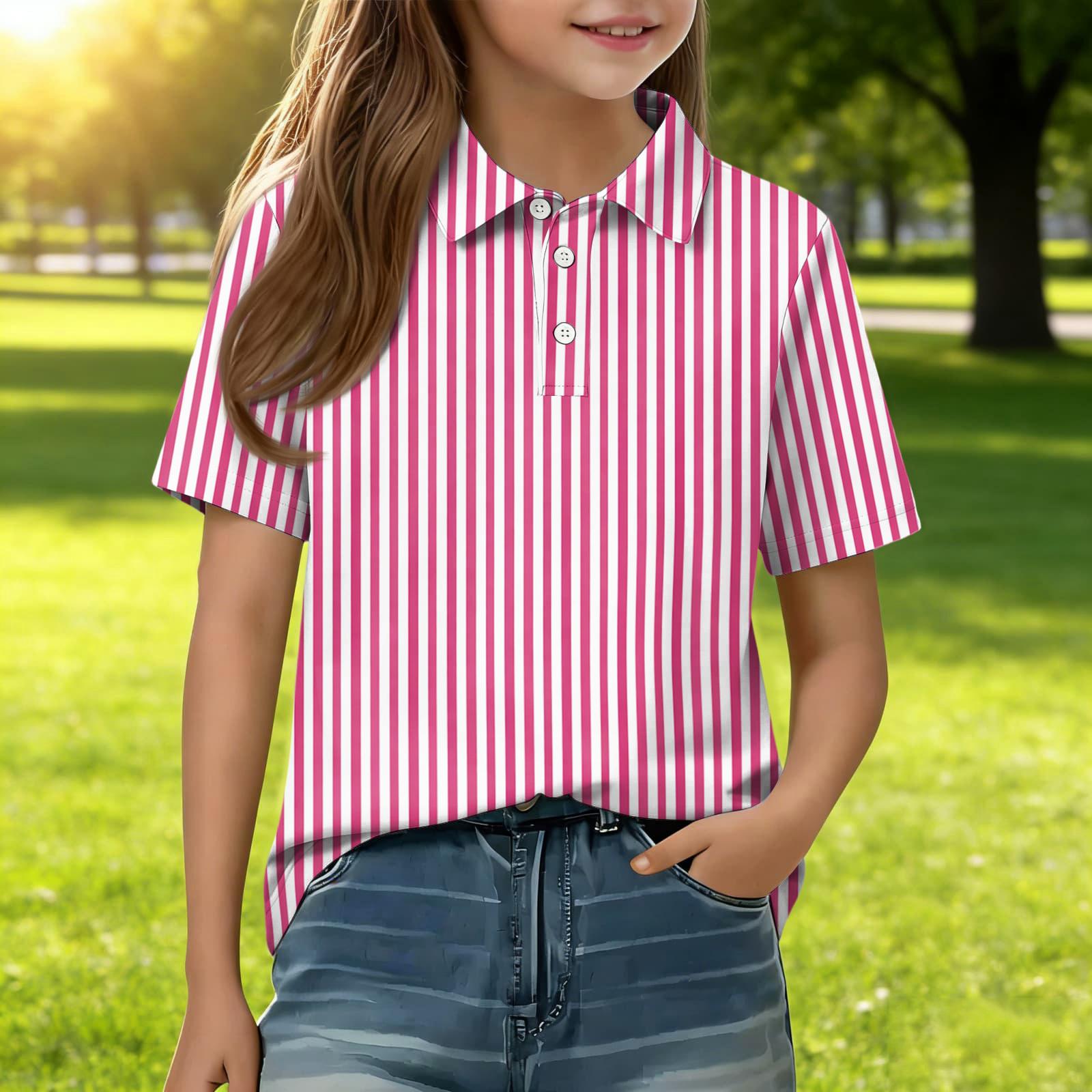 Children s Daily Casual Short-sleeved Print Tops T-shirts Shirts 110