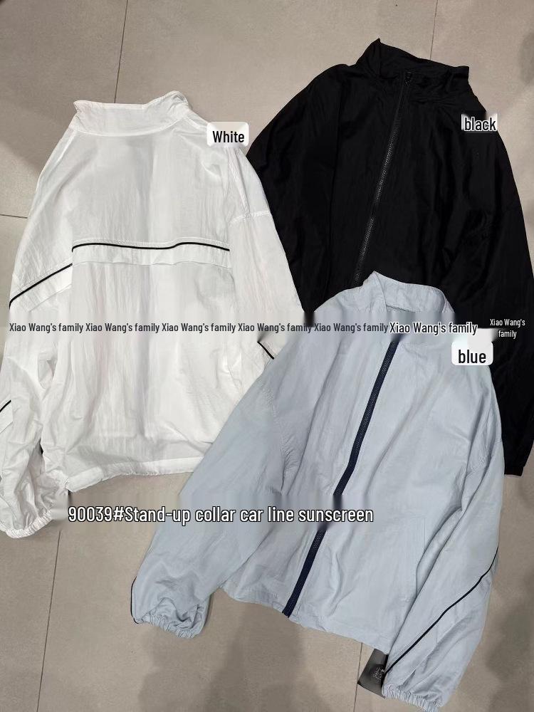 

Xiao Wang s Summer Korean Style Plus Size Stand Collar Long Sleeve Jacket One Size