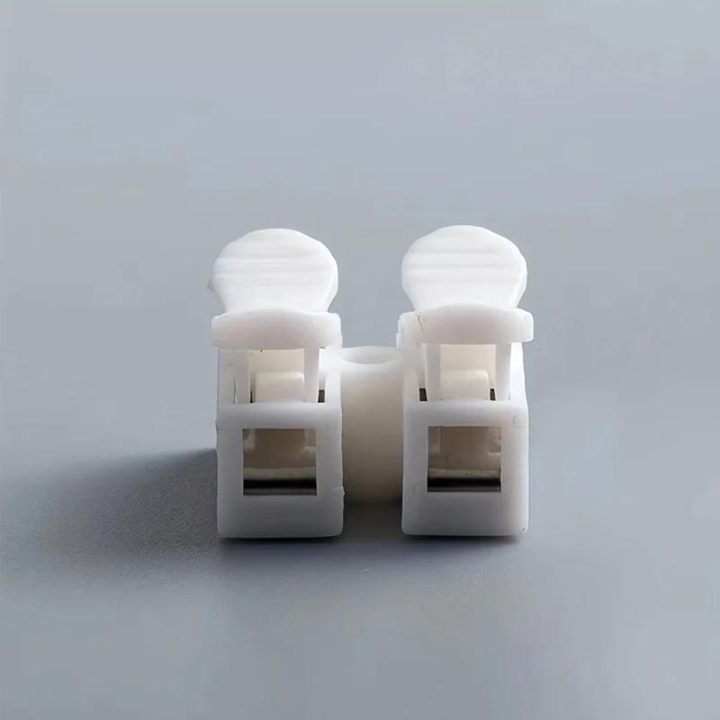 50pcs Push Quick Wire Cable CH2 Connector 10A 220V 2 Pin Push-in Spring Loaded Electrical Connectors for Lighting Electrical