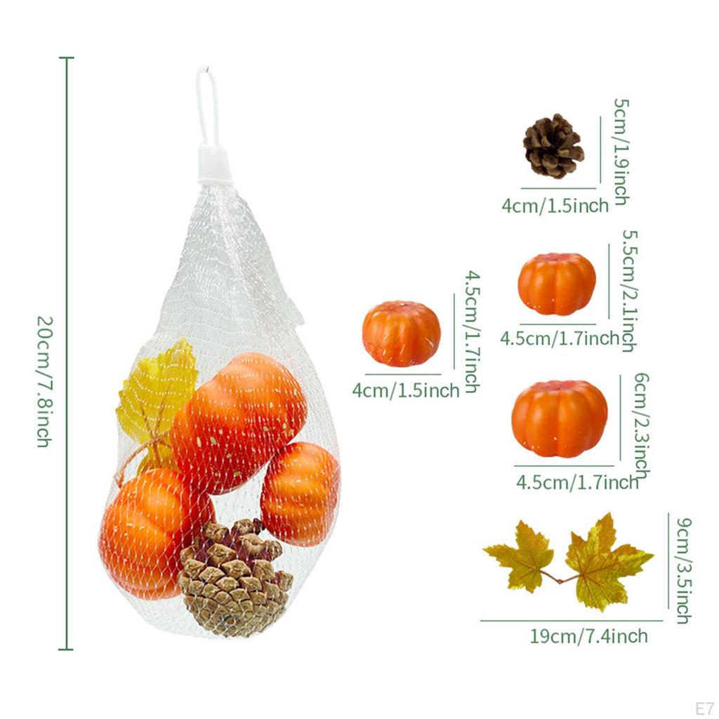 Autumn Fake Pumpkins Model Foam Maple Leaf Reusable Lifelike DIY Artificial Vegetables