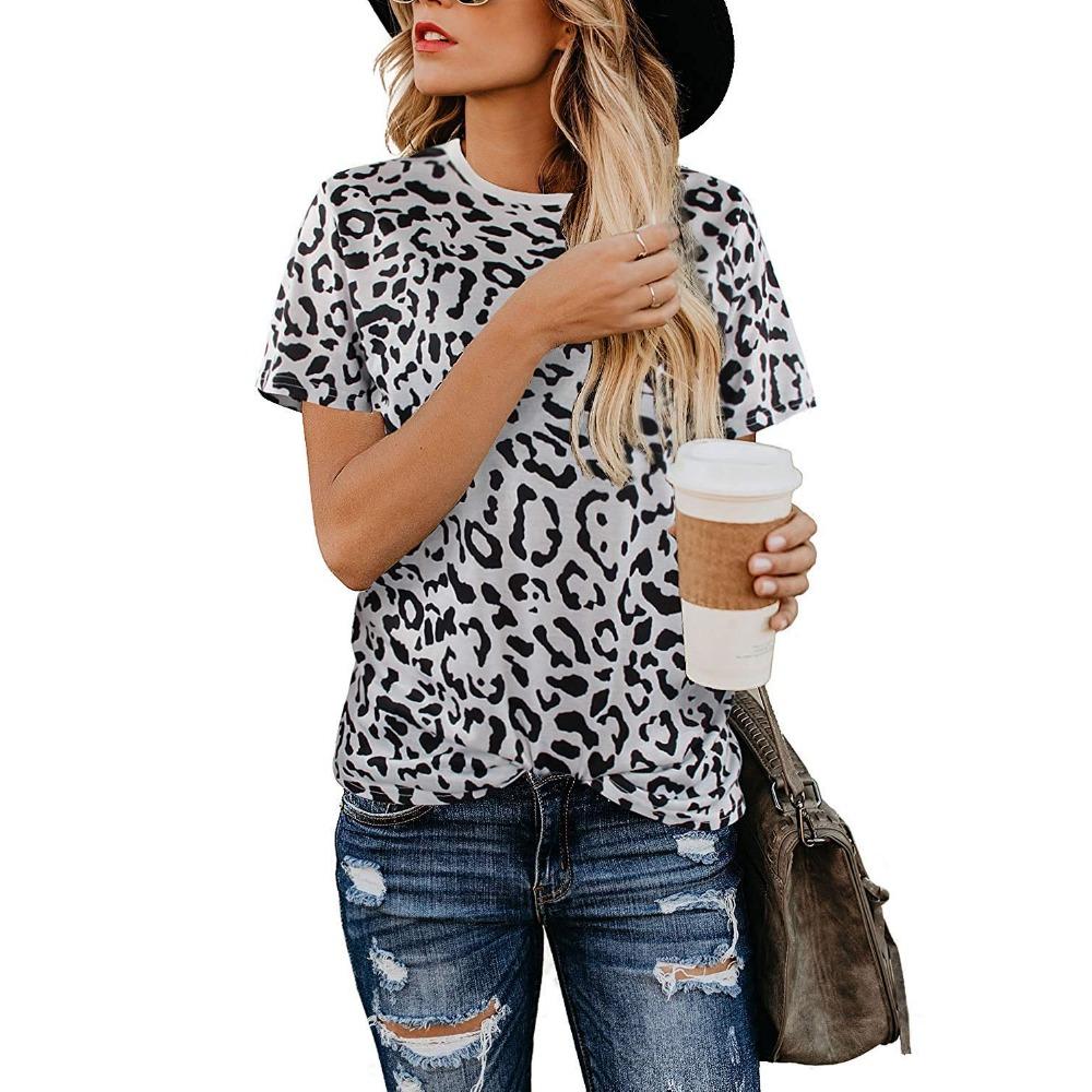 Summer Cute Leopard T-Shirts 3D Print Women O-Neck Short Sleeve T Shirt Streetwear Harajuku Tees Basic Tops Female Clothing