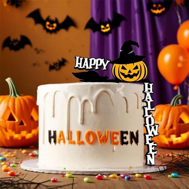 10 STÜCKE Acryl Halloween Kuchenaufsatz Rechter Winkel Kuchendekoration Flagge DIY Happy Halloween Party Kuchen Desserts Deko Zubehör