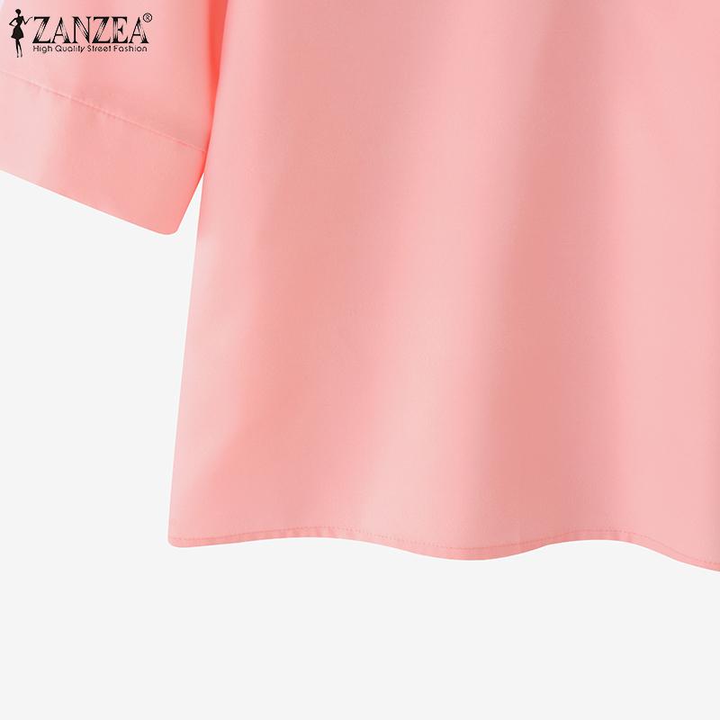 ZANZEA Women Floral Print Casual 3/4 Sleeve Blouse