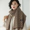 Long Winter Wool Scarves Custom Knitted Plaid Pattern Thermal Insulation Eco-Friendly for Women