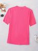 Vibrant Solid Color V-Neck Plus Size Casual Women's T-Shirt, Short Sleeve, 2025 Collection.