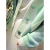 WTEMPO Large Size Solid Color Women's Casual Versatile Long Sleeve Button Sweater Cardigans V-Neck Loose Knitted Cardigans