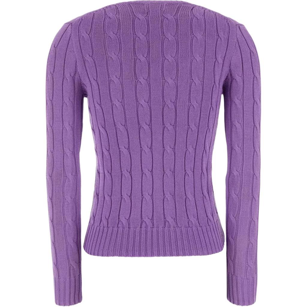 Polo Ralph Lauren Solid Color Crew Neck Long Sleeve Sweater Women sweater Lavender 211891640-028