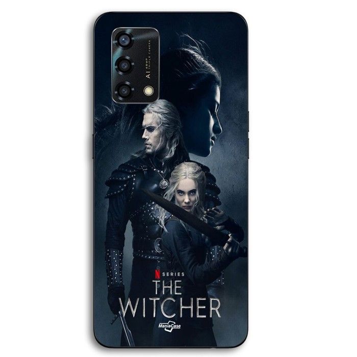 Coque pour téléphone - MANIACASE - Oppo A95 - Silicone TPU - Motif The Witcher (Geralt, Yennefer, Ciri) - Noir