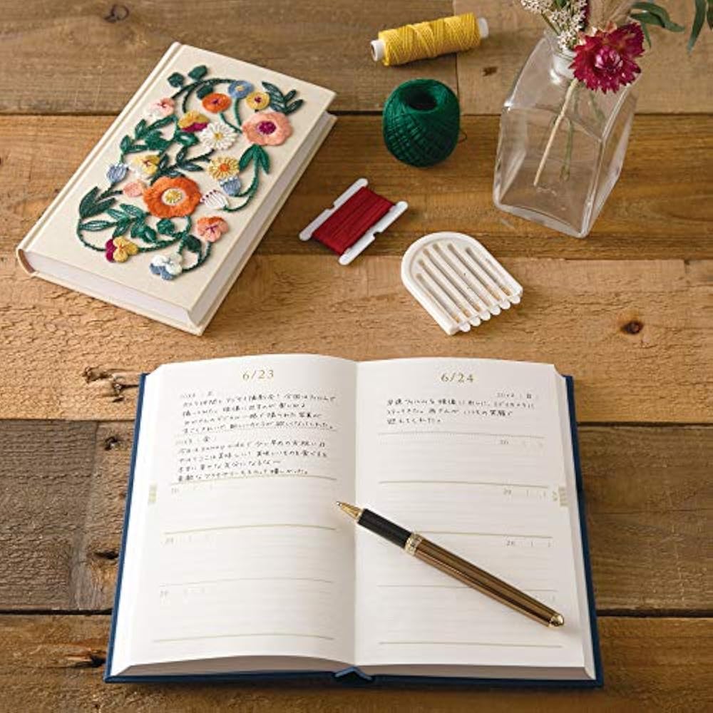 DESIGNPHIL Midori (MIDORI) Diary 5 Years Embroidered Floral Pattern Beige 12883006