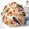 Colorful Bird Floral Printed Umbrella, Auto Open-Close 8-Rib Umbrella for Outdoor Adventures, Ideal Birthday Gift