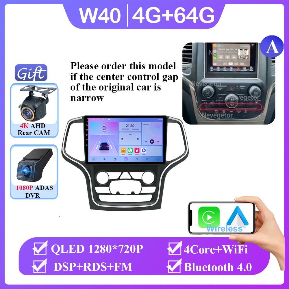 Android 14 For Jeep Grand Cherokee WK2 2014- 2022 Car Radio Multimedia GPS Navi Stereo BT Auto Carplay NO 2din DVD QLED Screen