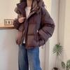 Womens Short Down Cotton Puffer Coat Plus Size Loose Hooded Warm Winter Jacket