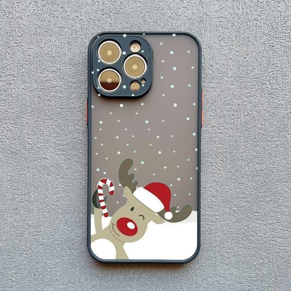 Cartoon Elk Santa Claus Tree Christmas Phone Case For iPhone 16 15 14 Plus Pro Max 13 11 12 Pro Max Mini X XR XS 7 8 Plus Cover
