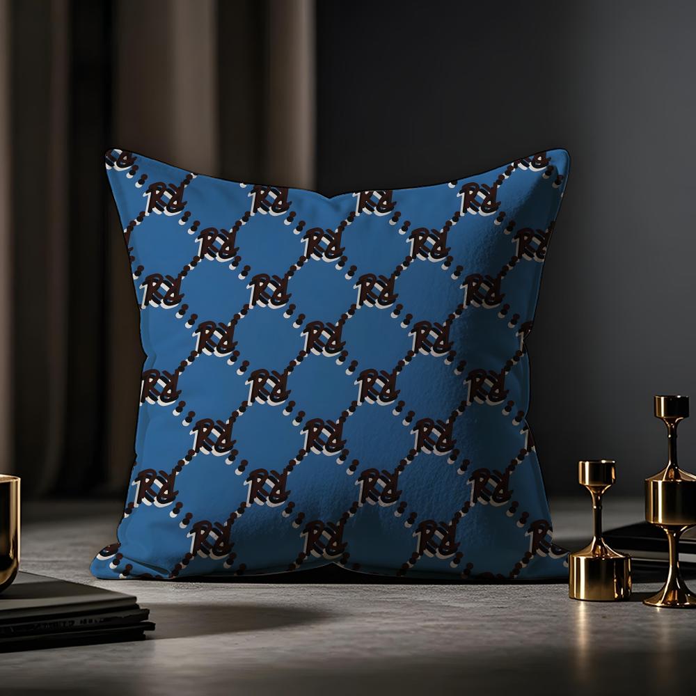 Alphabet Texture Cushion Cover Anti-dustmite Pillowcase Invisible Zipper Silky Short Plush Sofa Cushion Cover