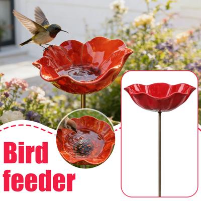 Handgefertigte Metall-Gartenstecker, Bienen-Trinkstationen, Garten-Bienenbäder, Metall-Bienen-Wasserspender mit floralen Mustern