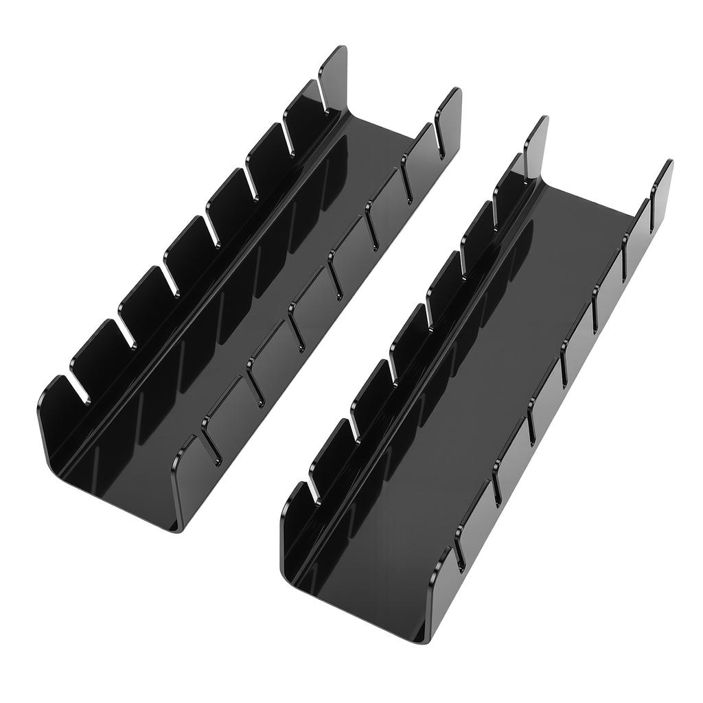 2Pcs Baseball Plastic Hat Display Storage Stand Rack Holder Rectangle Black