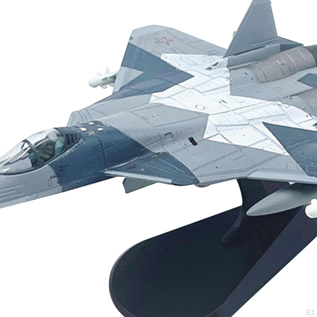1/100 SCALE SU 57 Fighter Diecast Model High Detailed Collection Aircraft Airplane Display for Cafe,