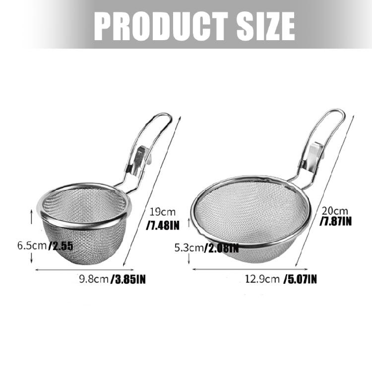 Stainless Steel Skimmer Fine Mesh Colander For Filtering Soup Frying Food Hanging Edges Kitchen Accessory
