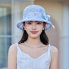 Sun Hat Lady Summer Fashion Embroidery Show Face Small and Light Sun Protection Bucket Hat Mother Beach Organza Hat