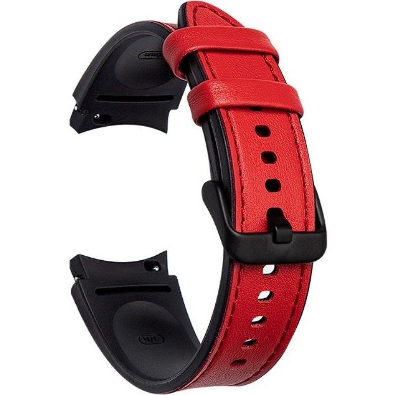 Leather Strap for Samsung Galaxy Watch 4/5/6/7/FE 40/42/43/44/45/46/47mm, Red