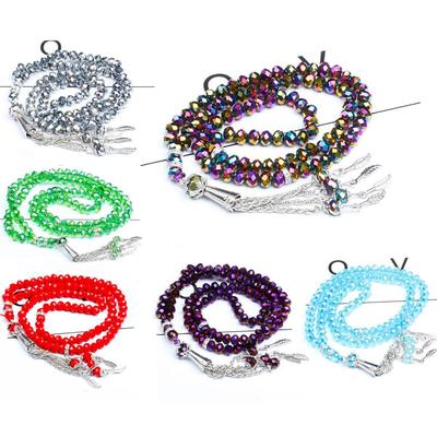 5*5  Austria Faceted Crystal Glass Beads Fashion Beaded Bracelet Prayer Beads Islamic Muslim Tasbih Allah Mohammed Rosary