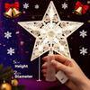 1/2pcs Glitter Star Christmas Tree Topper Vintage Style Decoration for Holiday Festive Xmas  Party Interior Lighted Ornaments