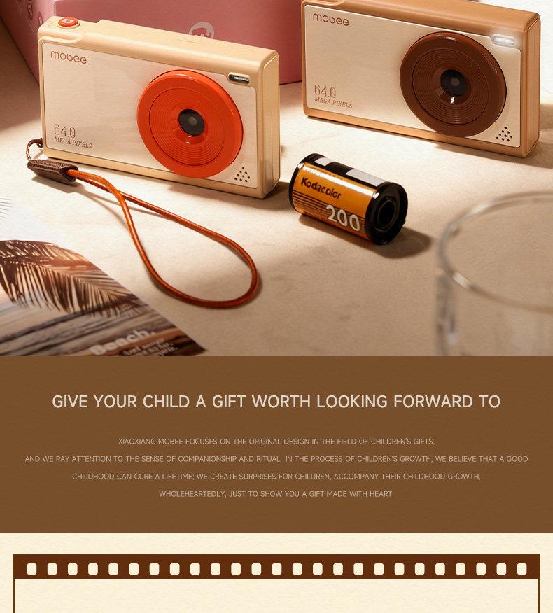 Mobee Retro CCD Kids' Digital HD Camera – Perfect Toy Gift for Boys & Girls.