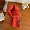 New Bear Classic Twist British Retro Scarf Women's Winter Warm Embroidery Bear Couple Scarf Men