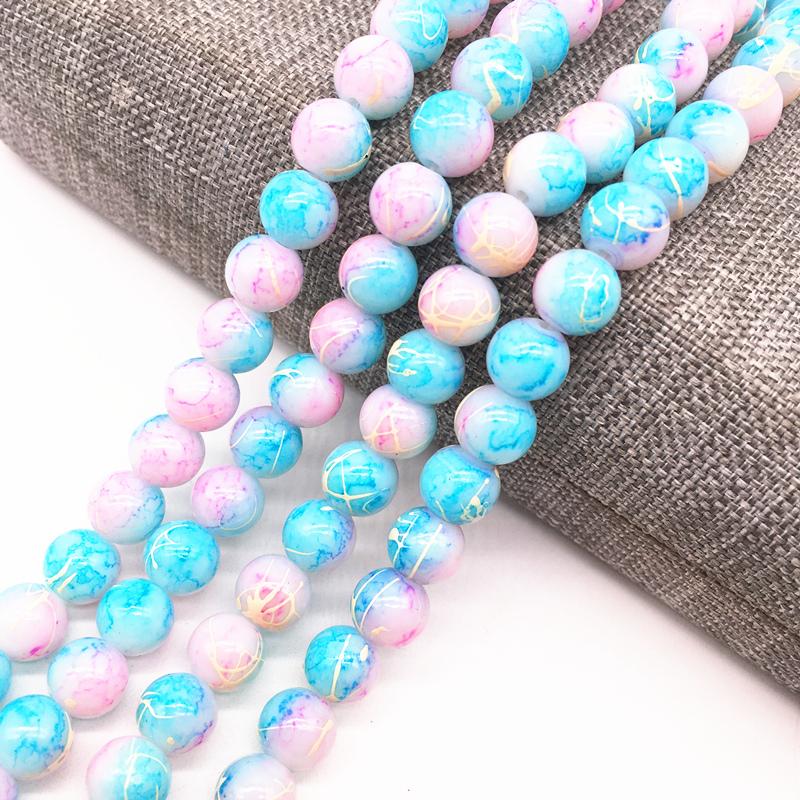 New 4/6/8mm Charm Double Salad Glass Beads Loose Spacer Beads for Jewellery Making Diy Bracelets Necklace Accessories