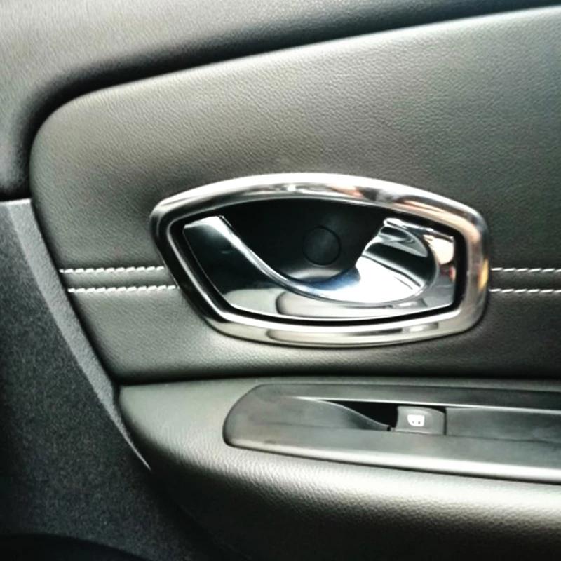 ABS Carbon/Chrome/Matte For Renault Laguna Car inner door armrest Window handle door bowl trim cover 2008 2009 2010 2011