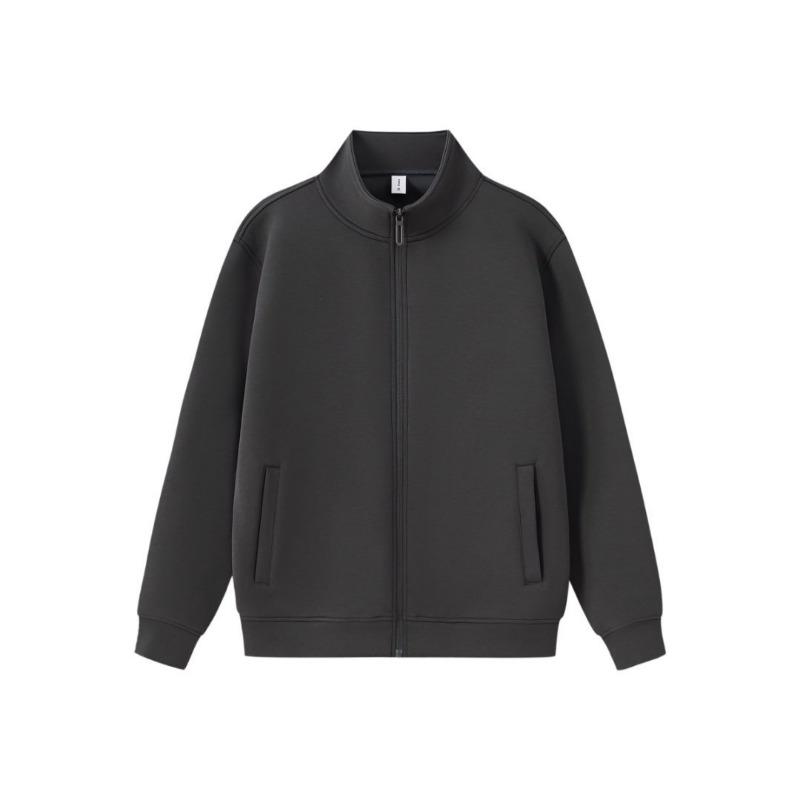 Cardigan Stand-up Neck Zipper Jacket for Men and Women 0 Solid Color Loose Casual Sports Style Sweater Autumn