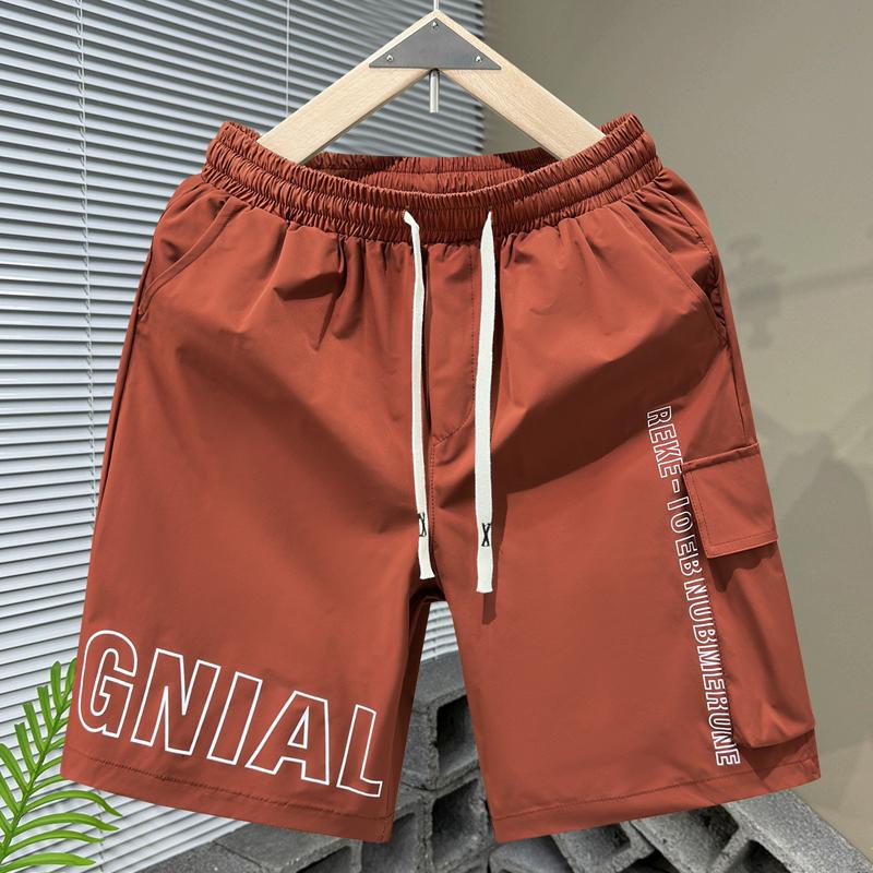 

Летние шорты для мужчин, модные свободные повседневные шорты с эластичной талией XL(50kg-58kg) оранжевый