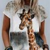 T-Shirt für Damen Sommer Niedlicher Katzen-Print O-Ausschnitt Klein Frisch Harajuku Lässig Pullover Gestreift Grafik Damen Streetwear Damen Oberteile