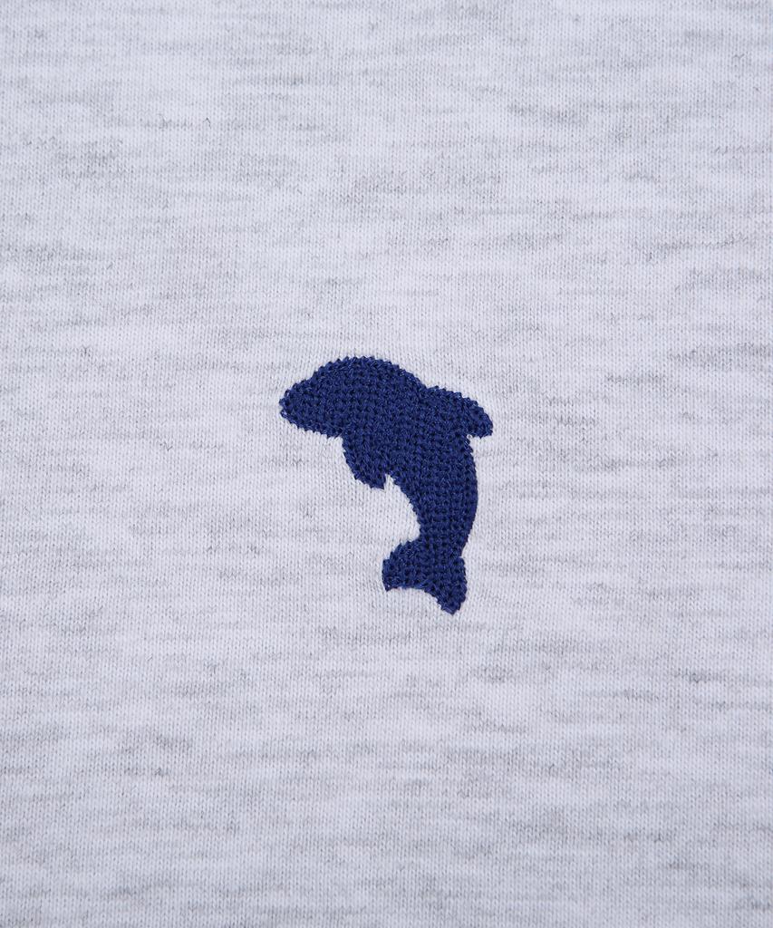 DOLPHIN WAVE APPAREL [2Pack] Dolphin Mini Chain Embroidery 16-Count Short Sleeve T-Shirt Cool Gray & Black 2-Pack