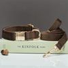 Ensemble collier et laisse pour chien en velours gravé avec boucle métallique réglable