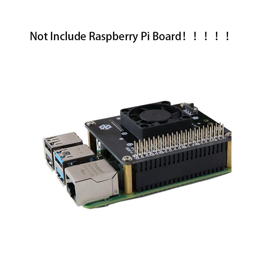 For Raspberry Pi 4B/3B+/3B Case Extension Board Heat Sink with Cooling Fan