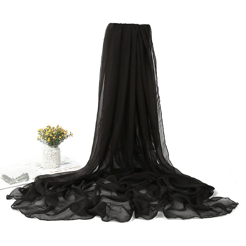 Versatile Big Red Silk Chiffon Scarf: Korean-Style Shawl & Sunscreen Wrap for All Seasons