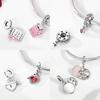 Copper Romantic Couple Love Heart Beads Valentine'S Day Charms Bead Fit Original Bracelets Fine Diy Jewelryfor Women Gift