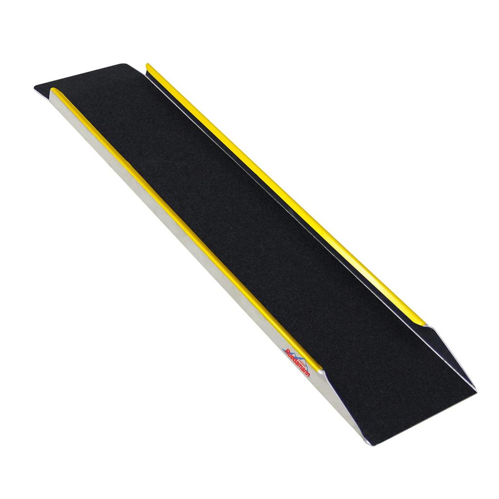 Ruedamann Rower 120cm 300kg Waga Lekka Aluminiowa Rampa z Poręczami na Trawnik i Farmę do i Załadunku Lekkich Ciężarówek Rampa, Długa, Pojemność, Szeroka,