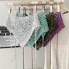 Versatile Sequined Knit Beanie and Triangle Scarf Belt Set for Fashionable Winter Dressing