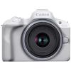 eos r50 with rf-s18-45mm lens, bianco