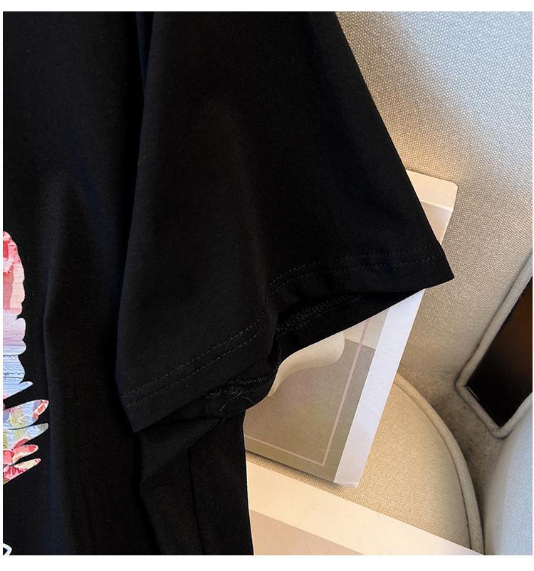 Women's Plus Size Loose Mid-Length Round Neck Short-Sleeve T-Shirt