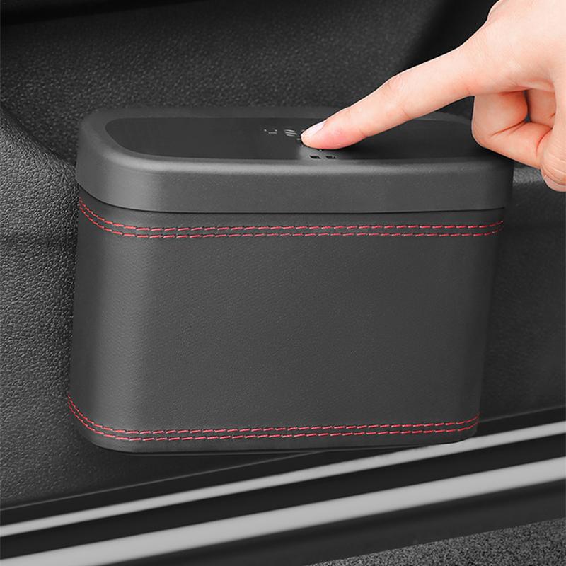 Car Door Trash Can Small Automatic Portable Trash Can Small Automatic Portable Car Trash Can Easy Pop-up Lid Interior