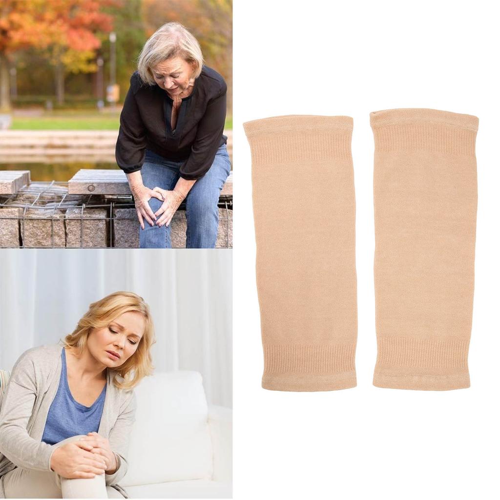 2 Stück Kniebandagen, atmungsaktiv, bequem, dünn, dehnbar, weich, hautfarben, Knieschutz