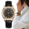 Luxury Large Dial Diamond Ladies Branded Quartz Watch Fashion Black Leather Women's Simple Dress Clock Gift Watches