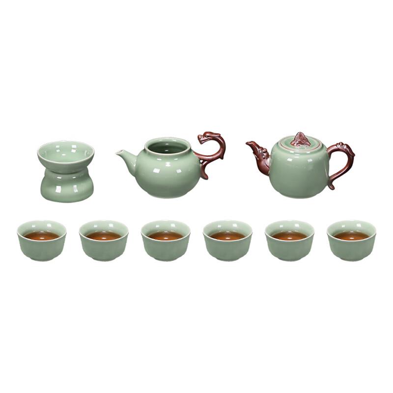 

Ba Fang Li Dragon Roaming the World 10-Piece Ceramic Tea Set