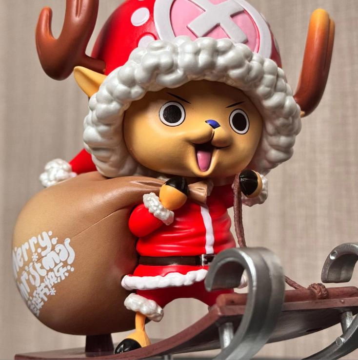 

Genuine 16cm Anime One Piece Christmas Chopper Sleigh Scene Gk Action Figures Cute Doll Pvc Room Decoration Gifts In Stock