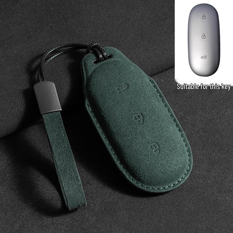 Ideal L6-L9 Three-Color Suede Key Cover with Buckle - Car Interior Accessory